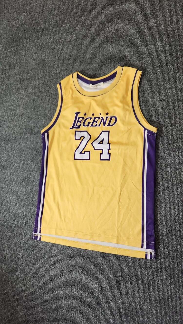 LingQiShiZu Legend 24 Kids Basketball Jersey Yellow